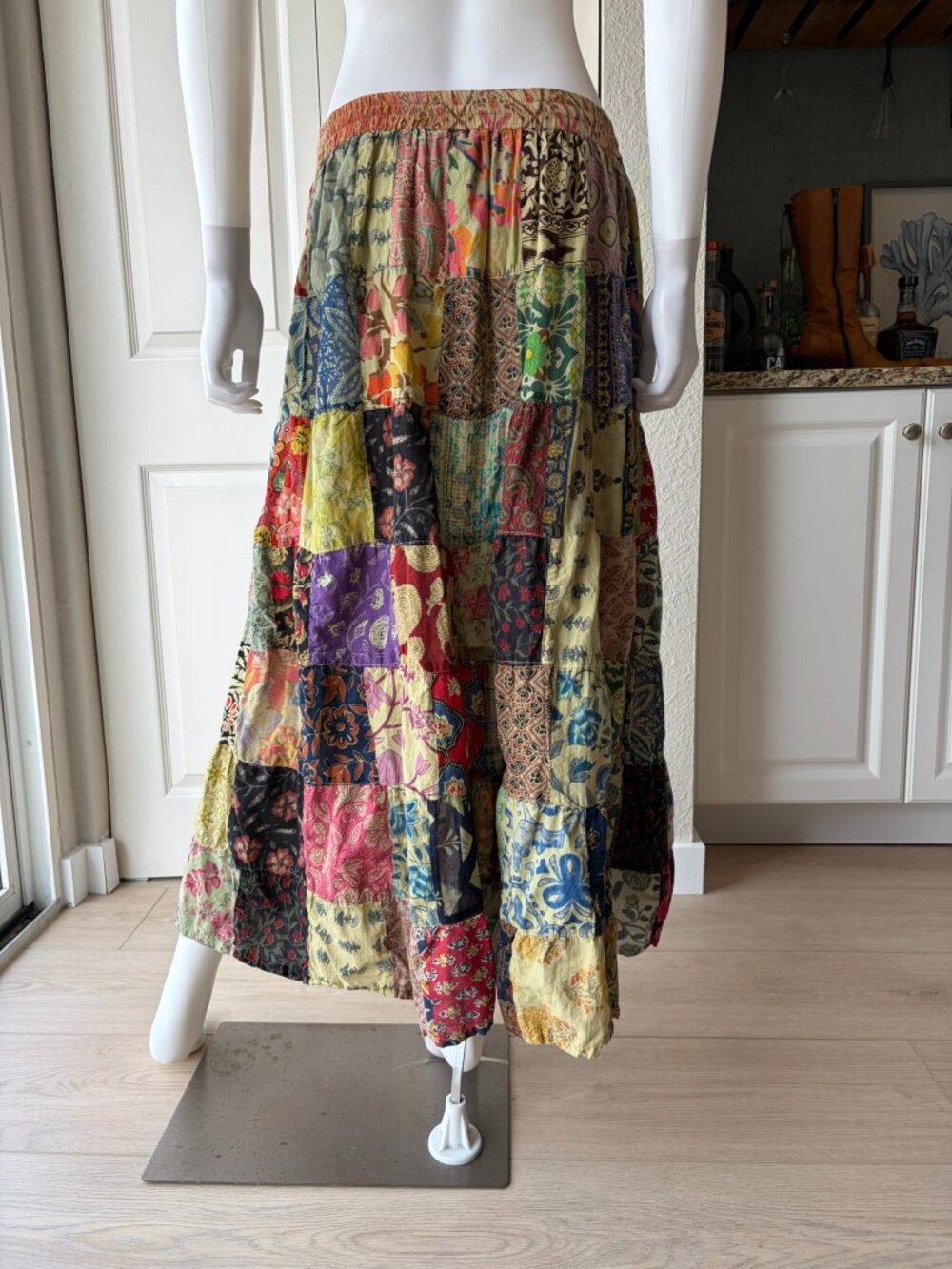 Hippie Forever 100% Cotton Patchwork Maxi Skirt Boho